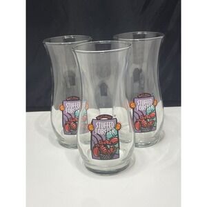 Red Lobster Hurricane‎ Glass "Stuffed Lobster" Basketball Theme Vintage Lot Of 3